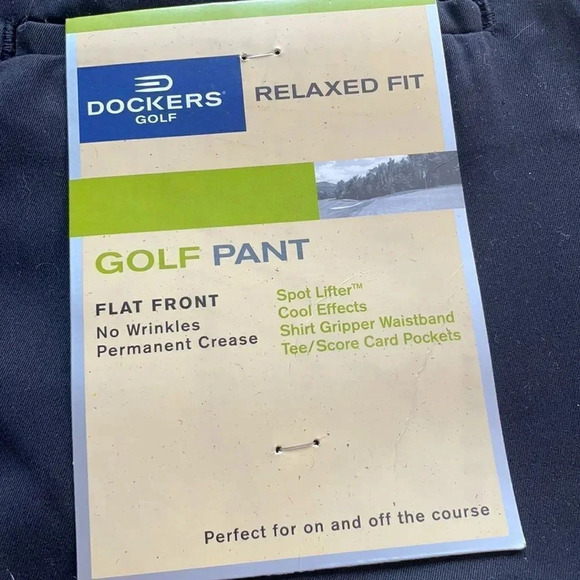Dockers Golf relaxed fit flat Front golf pants, black. Men’s size 36 X 34 NWT - Picture 2 of 11